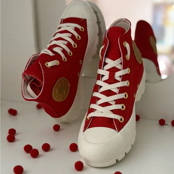 Converse Chuck Taylor All Star Move Platform - Red/Gold Limited Edition - Picture 10 of 14